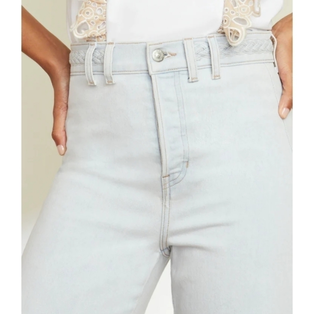 Veronica Beard Grant Wide Leg Jean Braided Waist Aspen - Picture 3 of 12